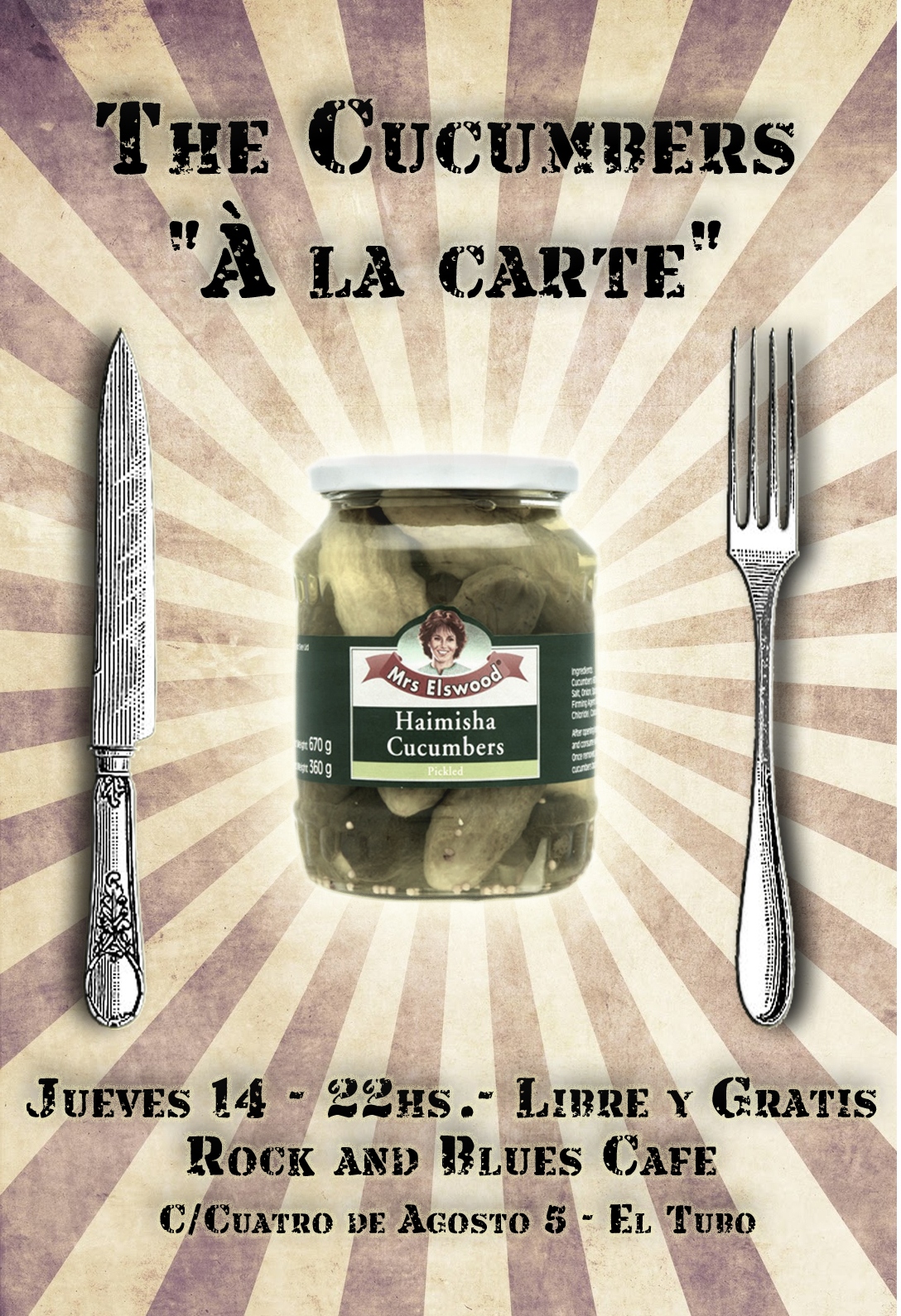 14 abril (jueves) – Rock & Roll «À la carte» en Rock & Blues Cafe – 22hs