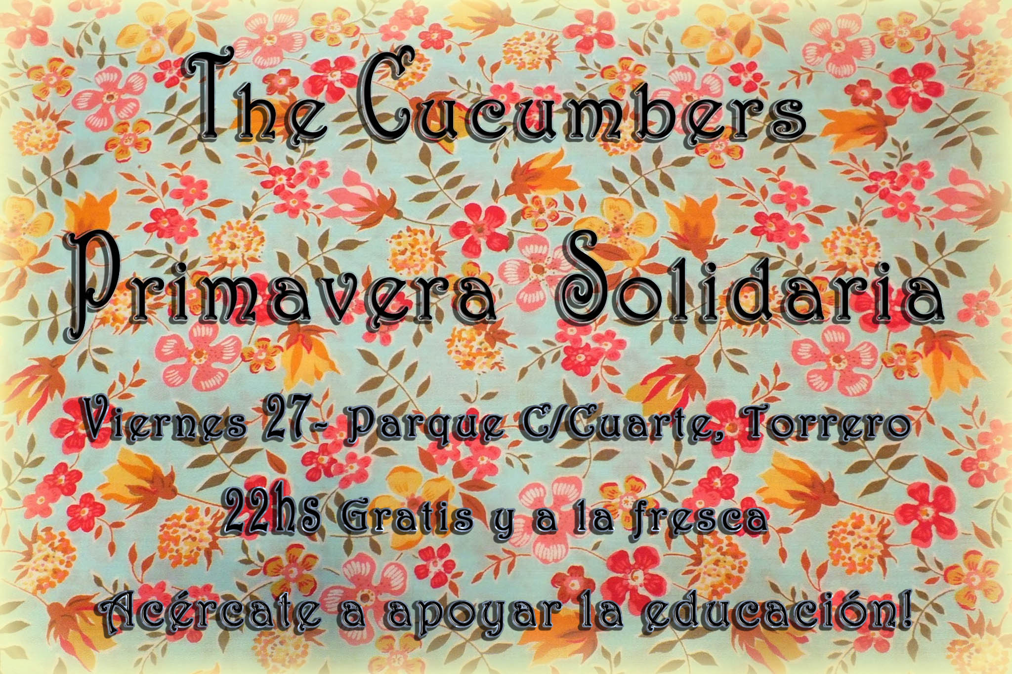 27 de mayo (viernes) Primavera Solidaria, gratis y a la fresca – Parque C/Cuarte Torrero – 22hs