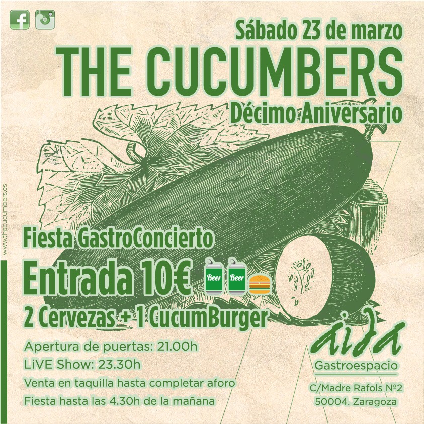¡Que diez años son nada! ¡Ven a celebrarlos con The Cucumbers!